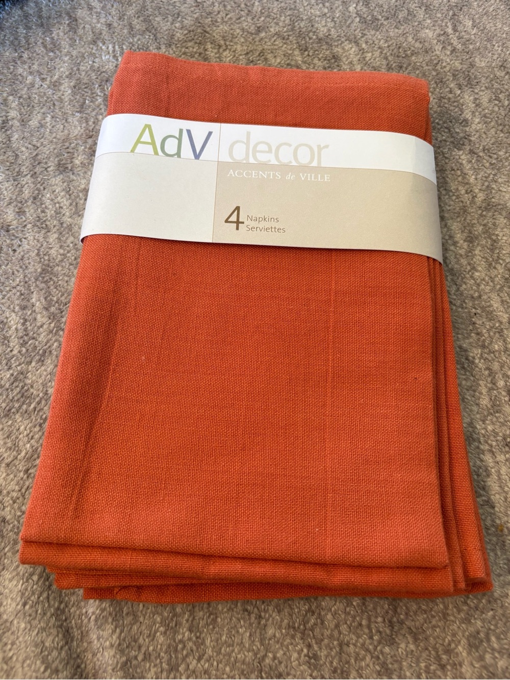 AdV Decor Rust Orange Linen Napkins - Set of 4